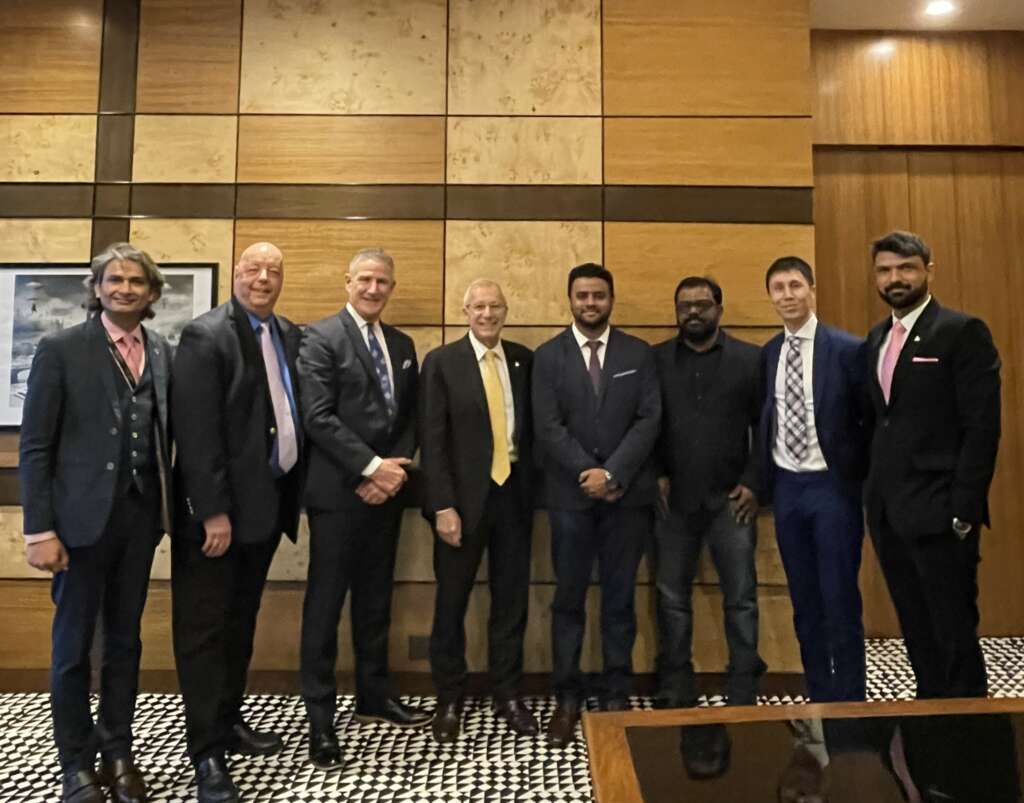 CSM Tech Forays into Canada to Expand Global Business 1 The CSM Tech team smiling with the Toronto Global team with Minister Victor Fedeli in Mumbai, India.